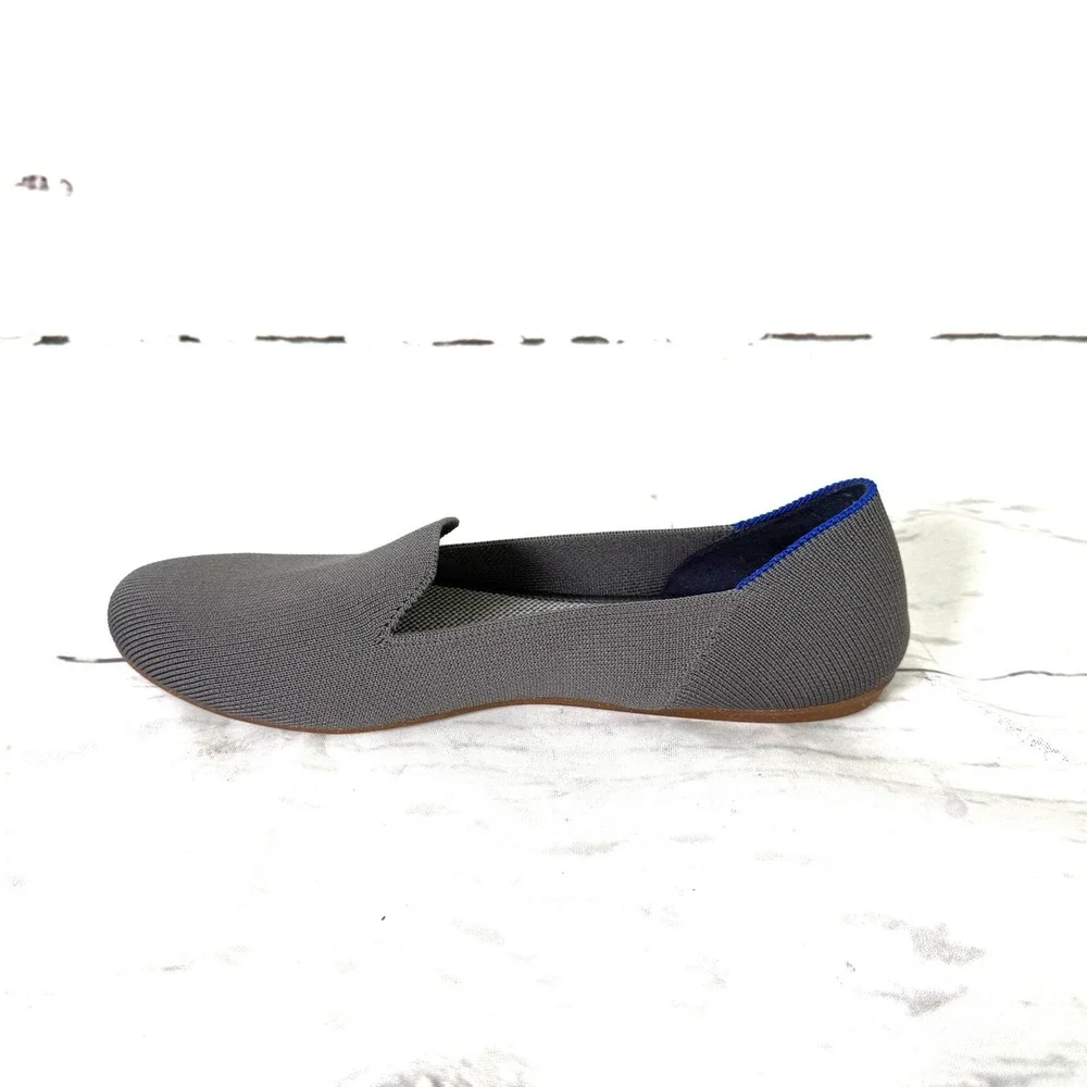 Rothy's Shoes Women's 8 Gray The Flat Slip On Knit Round Toe Comfort New